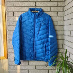 Packable 'Paradox' blue down puffer jacket men's Large